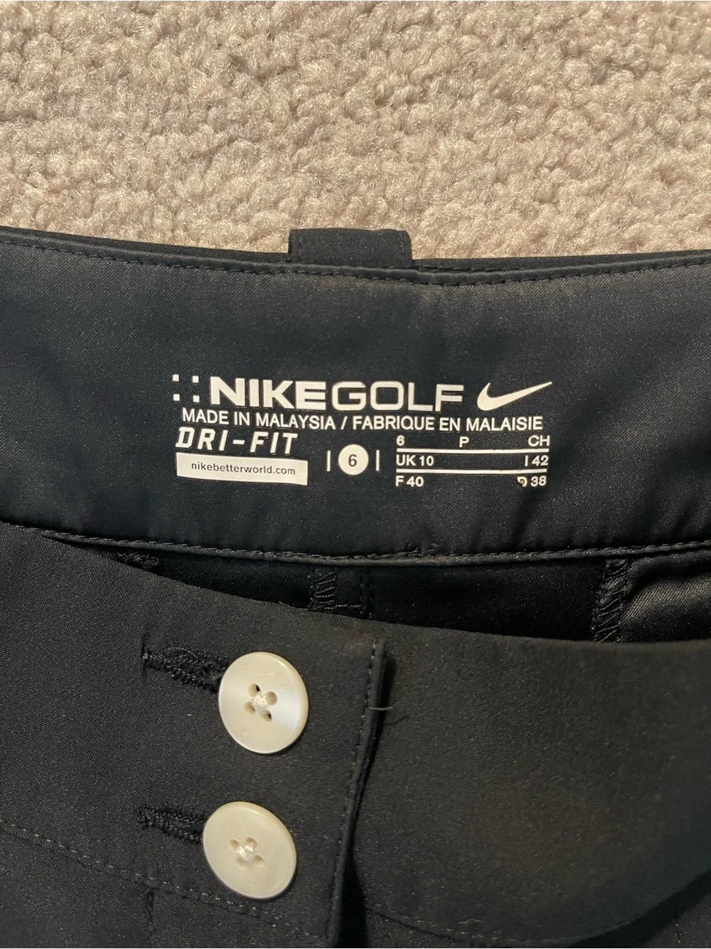 Nike Golf Dri-FIT Cargo Bermuda Shorts Black Size 6